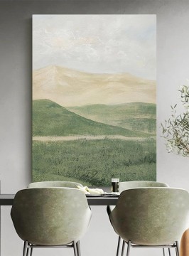  mural Peintre - paysage abstrait Monts art mural vert minimalisme